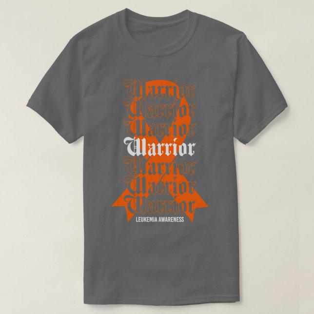 T-shirt Leucémie Cancer Sensibilisation Guerrier Orange Ri (Design devant)