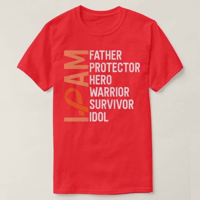T-shirt Leucémie Cancer Sensibilisation Je Suis Père Héros (Design devant)