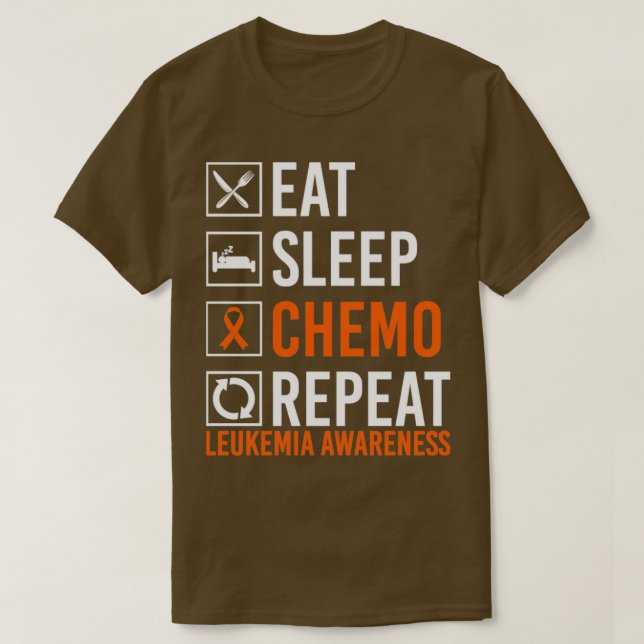 T-shirt Leucémie Cancer Sensibilisation Mangez le sommeil  (Design devant)