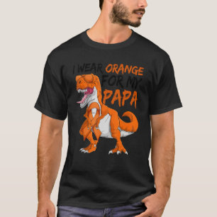 T-shirt Leucémie Dinosaure Je Porte Orange Pour Mon Papa B