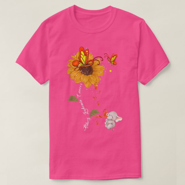 T-shirt Leucémie du rein Sensibilisation au cancer Eléphan (Design devant)
