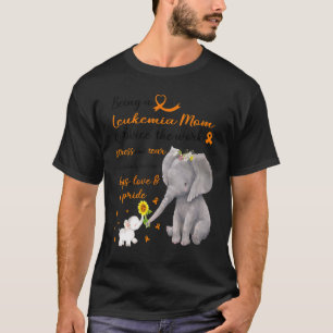 T-shirt Leucémie Eléphante Forte Maman Deux Fois L'Amour
