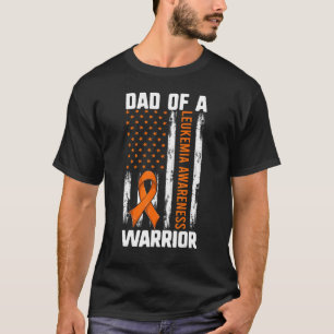 T-shirt Leucémie Fille Fils Papa d'un guerrier Américain F