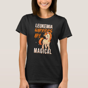 T-shirt Leucémie guerrier Magique Unicorne Orange Ruban He