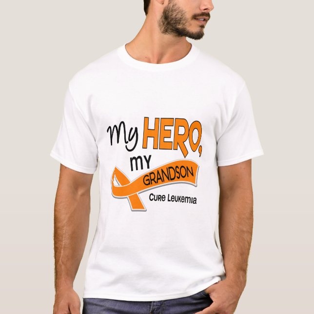 T-shirt Leucémie MON HÉROS MON PETIT-FILS 42 (Devant)