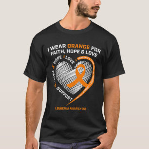 T-shirt Leucémie orange Conscience Foi Espoir Amour Christ