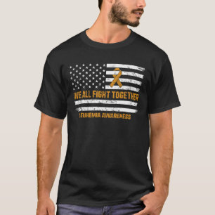 T-shirt Leucémie Sensibilisation Orange Ruban Usa Drapeau