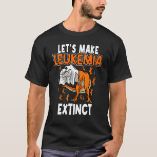 T-shirt Leukemia Dinosaur Orange Ribbon Hématologue Repti