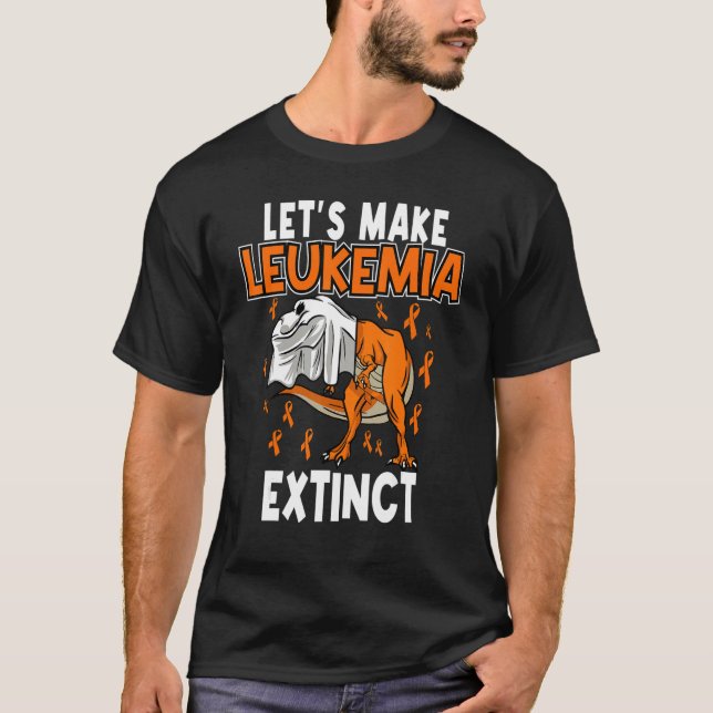 T-shirt Leukemia Dinosaur Orange Ribbon Hématologue Repti (Devant)