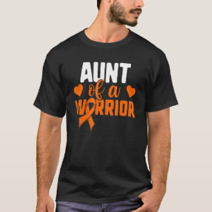 T-shirt Leukemia Niece Nephew Tante D'Un Guerrier Orange R