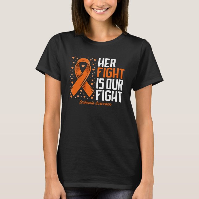 T-shirt Leukemia Sensibilisation Son combat est notre comb (Devant)