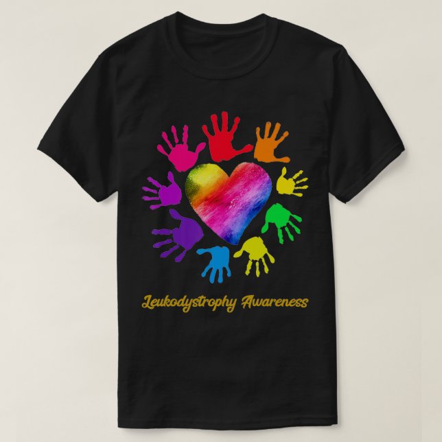 T-shirt Leukodystrophie Sensibilisation Mains Leukodystrop (Design devant)