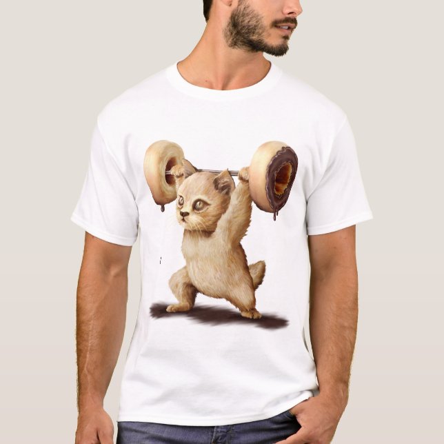 T-shirt levage de beignet de chat (Devant)