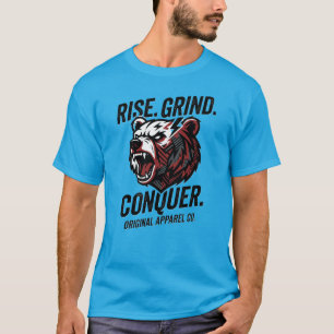 T-shirt Lève-toi Broie Conquiers Ours Motivation Avant Arr
