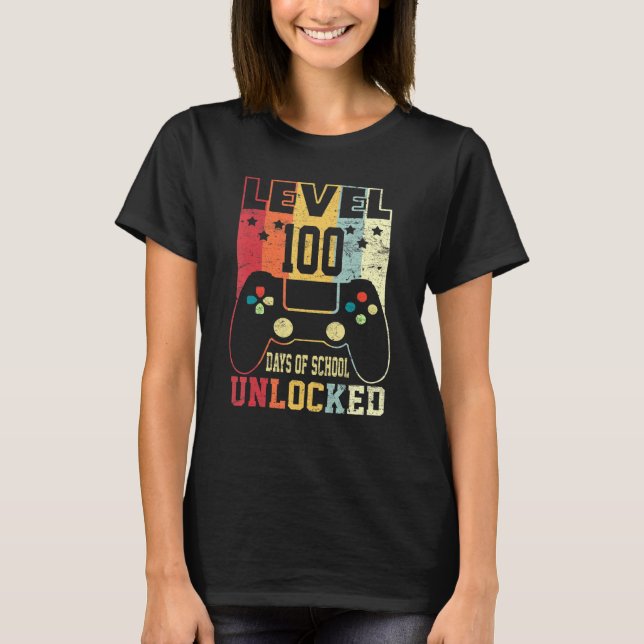 T-shirt Level 100 Days Of School Unlocked 100th Day Studen (Devant)