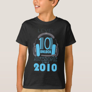 T-shirt Level 10 Unlocked Awesome 2010 Video Game design