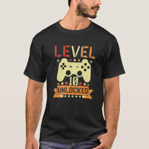 T-shirt Level 10 Unlocked Video Game 10Th Birthday Gamer B