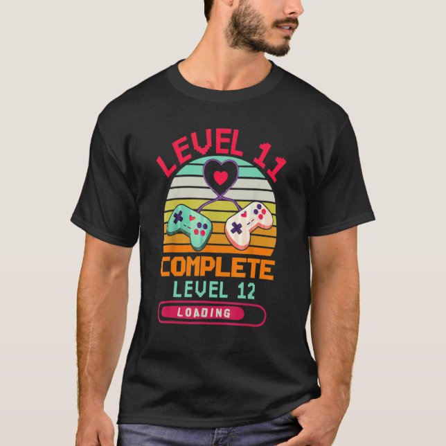 T-shirt Level 11 Complete Video Games  11th Wedding Annive (Devant)