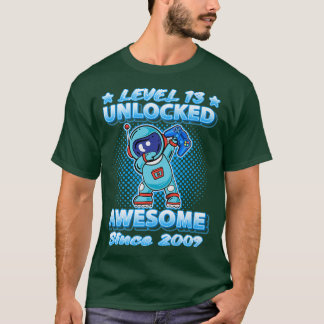 T-shirt Level 13 Unlocked Born 2009 Dabbing Astronaut 13th