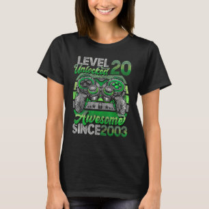T-shirt Level 20 Awesome Since 2003 20th Birthday