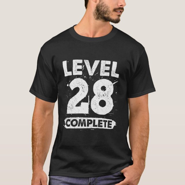 T-shirt Level 28 Complete 28Th Wedding Anniversary 28 Year (Devant)
