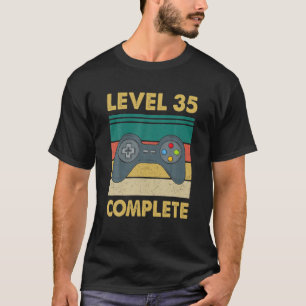 T-shirt Level 35 Complete Video Gamer - 35Th Wedding Anive