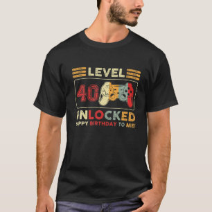 T-shirt Level 40 Unlocked Awesome 1982 Video Game 40Th Bir