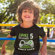 Level 5 Unlocked - Fun Birthday Gamer Kid