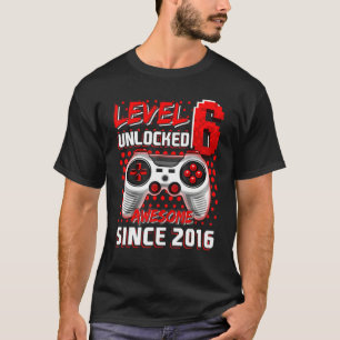 T-shirt Level 6 Awesome 2016 Video Game 6th Birth