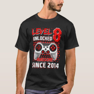 T-shirt Level 8 Awesome 2014 Video Game 8th Birth
