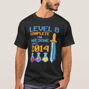T-shirt Level 8 Video Game 8th Birthday Party Ret