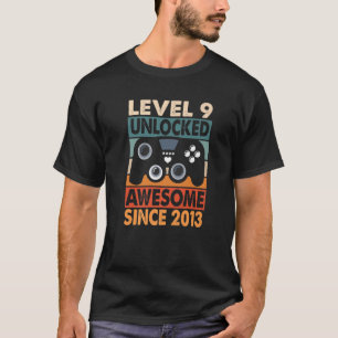 T-shirt Level 9 Unlocked Awesome 2013 Video Game 8Th Birth