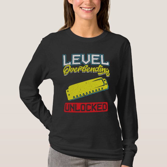 T-shirt Level Overbending Unlocked Harmonica Player (Devant)
