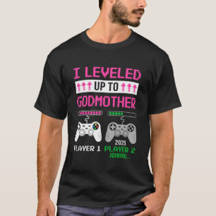 T-shirt Leveled Jusqu'À Godmère 2025 Drôle Jeu Vidéo Bient
