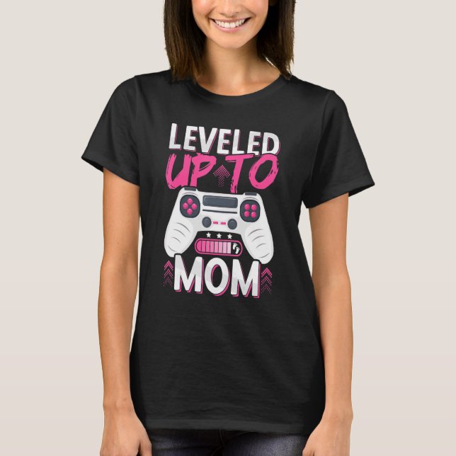 T-shirt Leveled Jusqu'À Maman Nouvelle Maman Bientôt Charg (Devant)