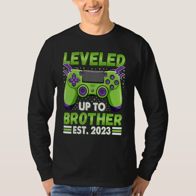 T-shirt Leveled Up To Brother 2023 Promoted To Big Bro 202 (Devant)