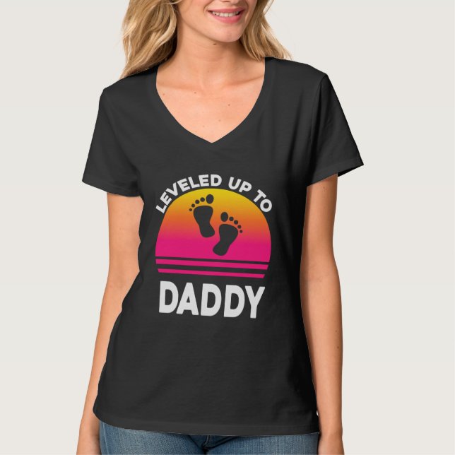 T-shirt Leveled Up to Daddy Soon to be Dad Father (Devant)