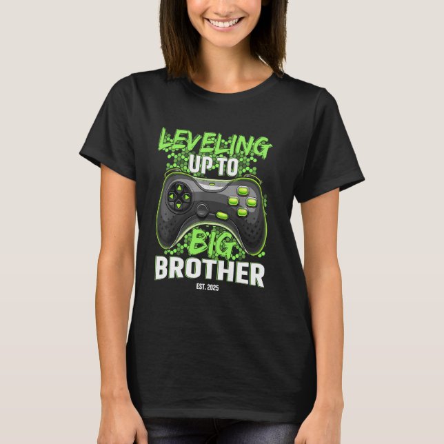 T-shirt Leveling To Big Brother Est 2025 Jeu Drôle Con (Devant)