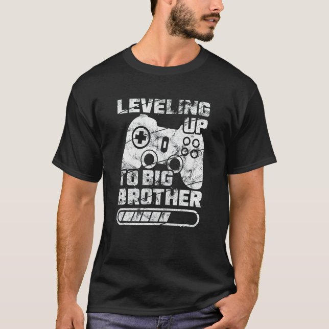 T-shirt Leveling Up Big Brother Big Brother Idea (Devant)