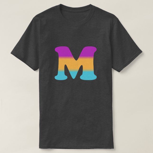 T-shirt Lever de soleil de la lettre M (Design devant)