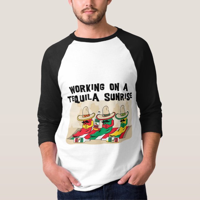 T-shirt Lever de soleil mexicain drôle de tequila (Devant)