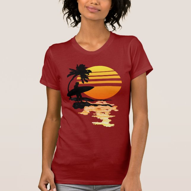 T-shirt Lever de soleil surfant (Devant)
