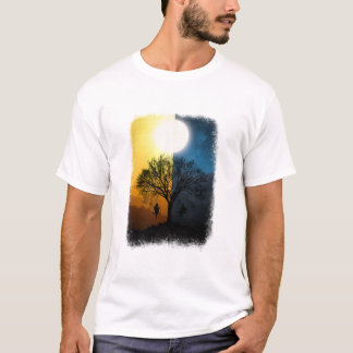 T-shirt lever du soleil vs coucher de soleil belle illustr