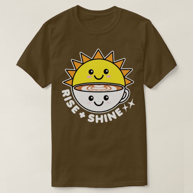 T-shirt Lever et briller soleil et café (Design devant)