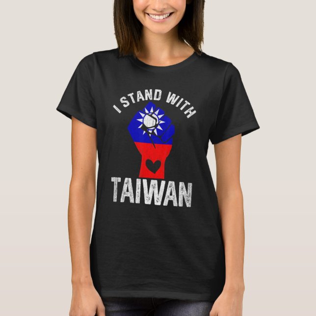 T-shirt Lever La Main Je Reste Avec Taïwan Love Taïwan Dra (Devant)
