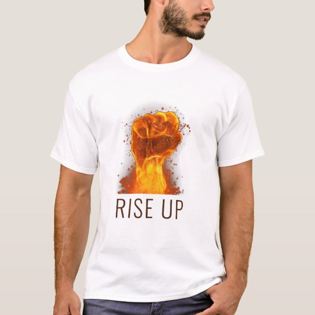 T-shirt Levez la poing flambante (Devant)