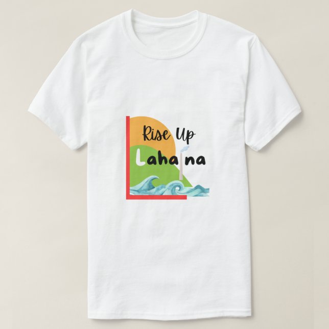 T-shirt Levez-vous Lahaina Sunrise Smokestack Ocean Waves (Design devant)