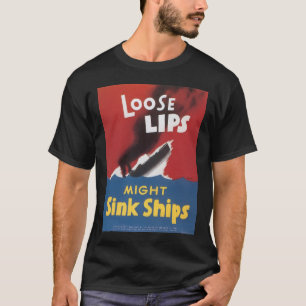 T-shirt L'évier lâche de lèvres embarque la guerre
