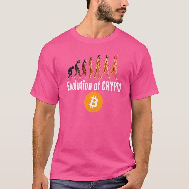 T-shirt L'évolution de la crypto Bitcoin Ethereum Cryptomo (Devant)