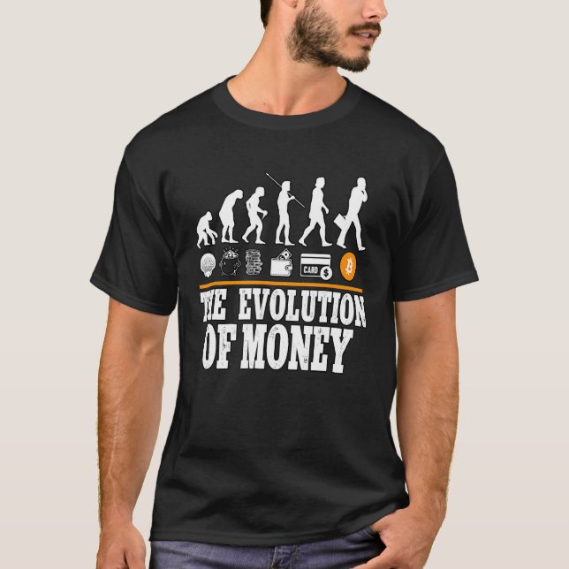 T-shirt L'Évolution De L'Argent Cypto Bitcoin Blockchain (Devant)